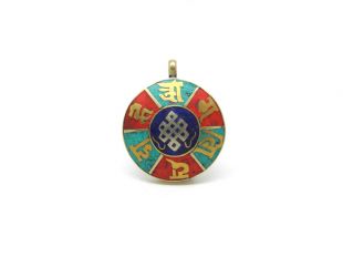 圓形嗡字明咒掛墜 (A)