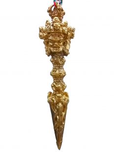 三面鍍金普巴杵 6cm