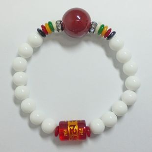 車渠,瑪瑙,水晶手串 紅