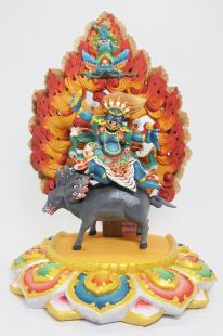 忿怒蓮師金剛鎧甲佛像~蓮師拐杖再生木製作~帶有木頭清香 (蓮師金剛盔甲)