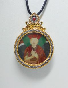 純銀達瑪旺秋上師法輪墜