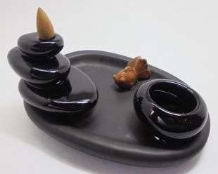 飛瀑流煙香爐(陶瓷)