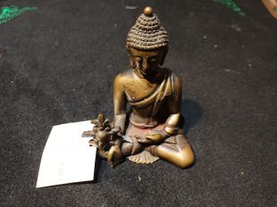 藥師佛 10cm 老黃銅 手工佛像