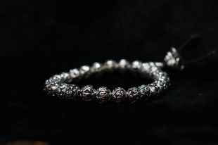 純銀六字大明咒手環6mm